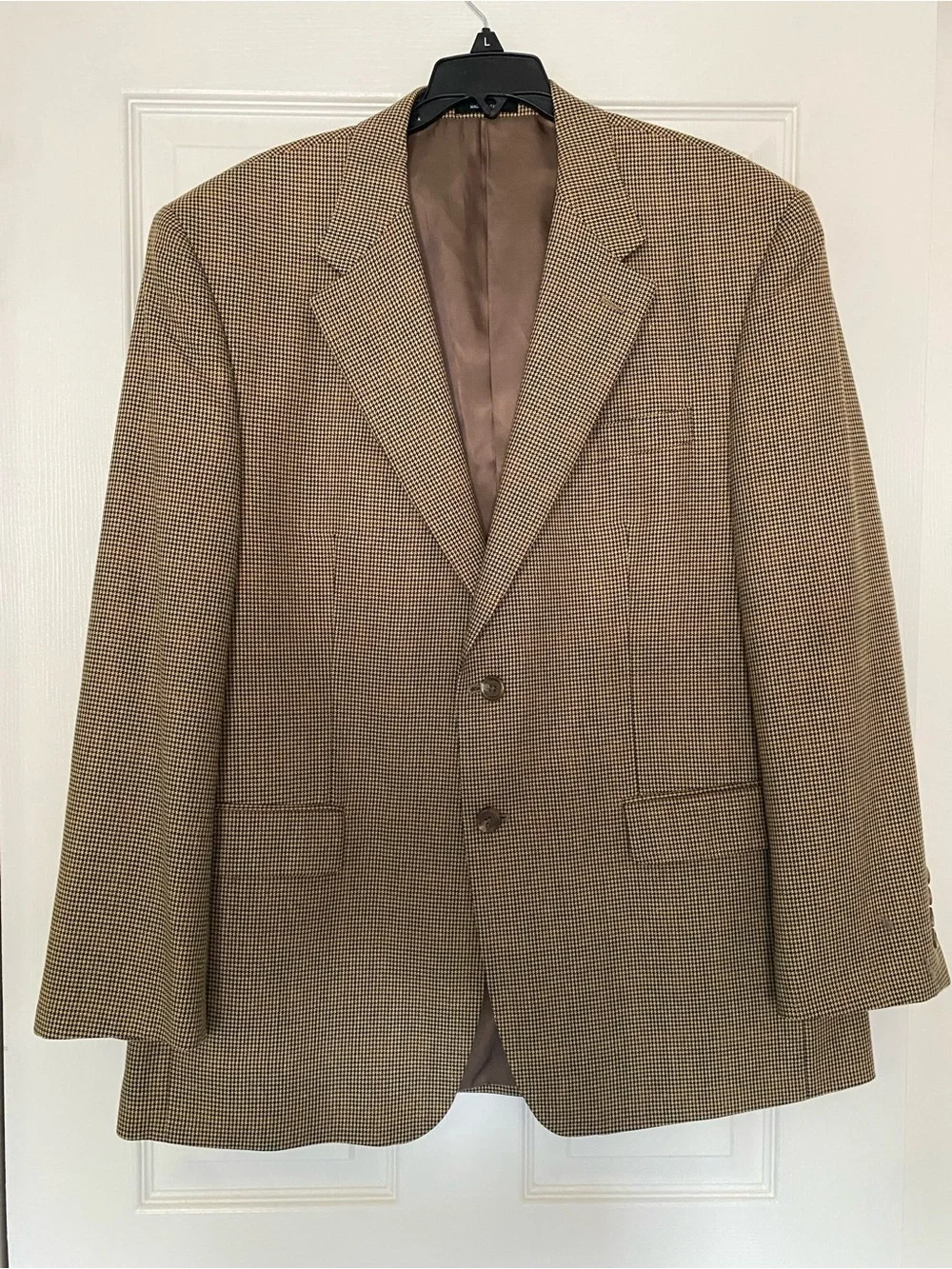 Lauren Ralph Lauren Vintage Silk Wool Houndstooth Blazer 42R
